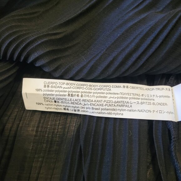 NWT ZARA | Pleated Sheer Lace Ruffle Blouse Top | Sz. XS - Picture 4 of 5